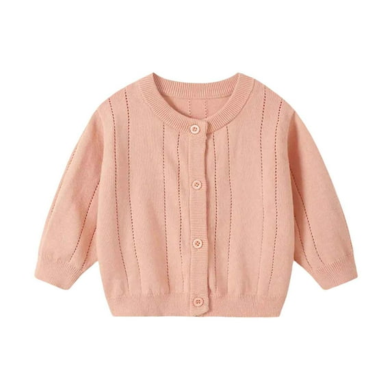 Boys Toddler Cardigan Sweaters Fall and Winter Knitting Cotton Sweater Coat Long Sleeved Solid Color Casual Outerwear Pink 3 Months