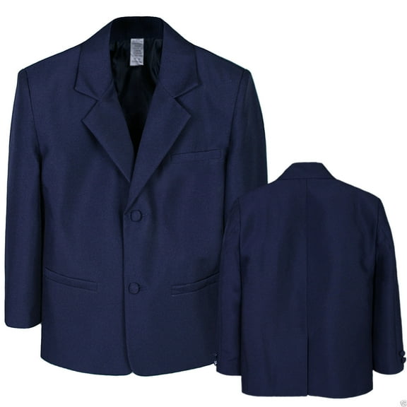 Boys Toddler Formal Wedding Party  Church Navy Blue Blazer Style Jacket Coat S-7