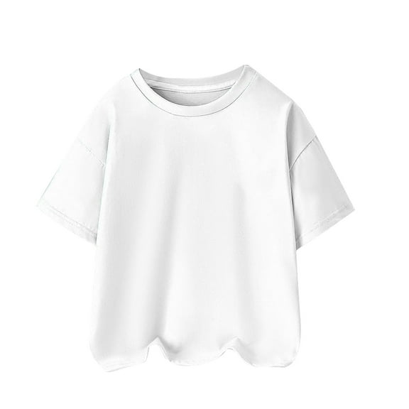 Boys Toddler Summer Round Neck Short Sleeve Crop Tees Casual Loose Fit Oversized T Shirts Kids Basic Tops