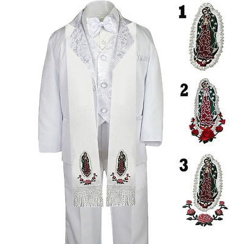 Boys Toddler Teen  Baptism Communion Christening Formal White Suit Stole Sm-20