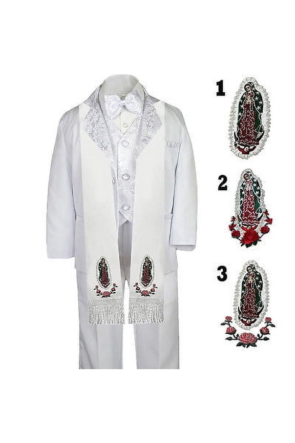 Boys Toddler Teen Baptism Communion Christening Formal White Suit Stole Sm-20