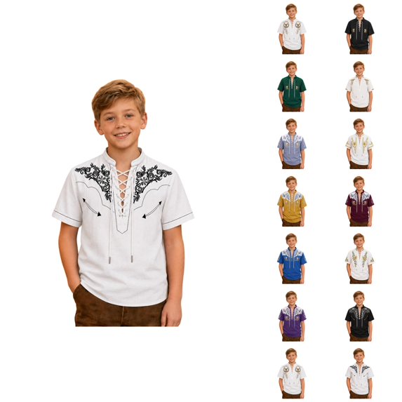 Boys Top With Festive Print And Short Sleeve Tee For Kids Casual Everyday Wear