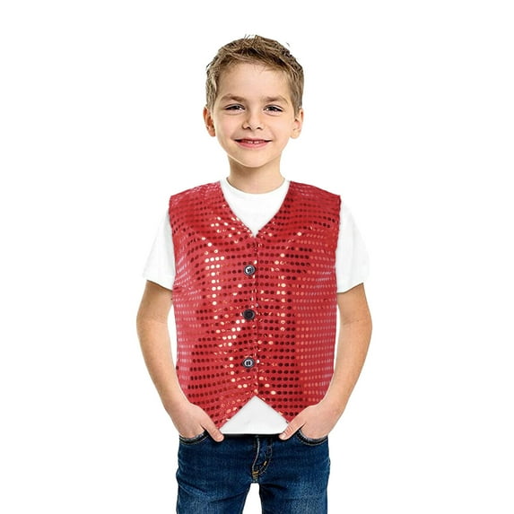 Boys Tops Casual Sequin Glitter Vest for Parties and Celebrations Toddler Boys Stylish Outfit for Events and Gatherings