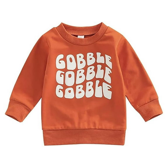 Boys Tops Children's Letter Round Neck Long Sleeved Printed Sweatshirt for Toddlers and up to 3 Years