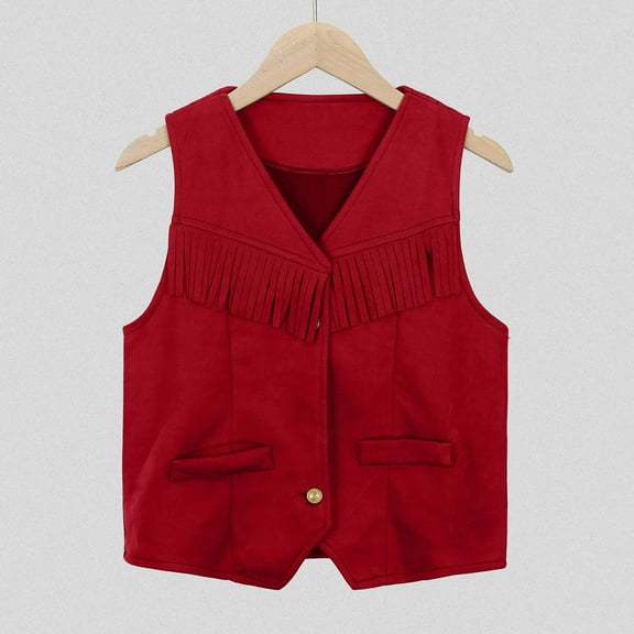 Boys Tops Fringe Shirt Boho Vest for Women Christmas Clothes Cowgirl Outfits for Girls 11-12 Years