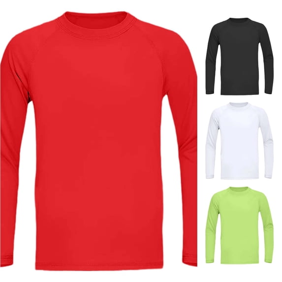 Boys Tops Long Sleeve Performance Shirt for Kids Sports Training Gym Workout Athletic Tee Comfortable Stretchy 6 Apparel Boys Tops 14/16 11 Shirt Boys Surf T Shirts Kids Thermal Shirts Long Sleeve