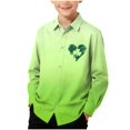 thumbnail image 1 of Boys' Tops, Tees & Shirts St. Patrick's Day Fashion Graphic Button Down Shirt Long Sleeve Shirts for Boys 2026 Size 3-16, 1 of 7
