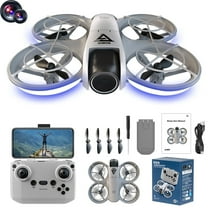 Boys Toys 10-16 Years Old,Drone with Two Camera and Cool Light Remote Control Toys Gifts for Boys with Altitude Hold Headless Mode Start Speed Adjustment Free Size,Gray