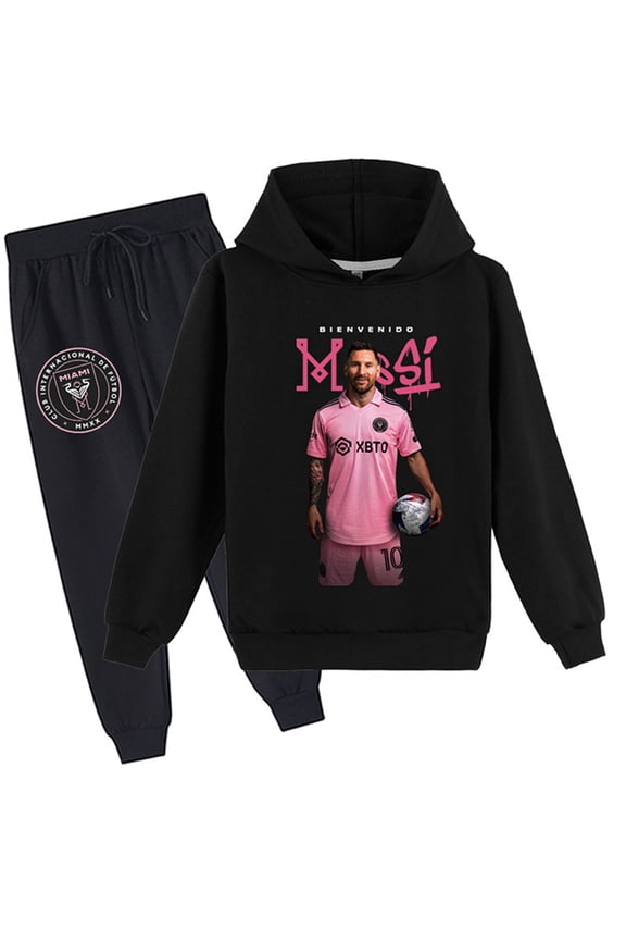 Boys Tracksuit Messi_10 Pullover Sweatshirt Hooded and Jogger Pants Set 2pcs Casual Long Sleeve Hoodie for Teen