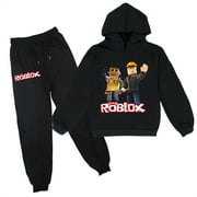 GOOLINN Boys Tracksuit Roblox Pullover Hoodie and Jogging Pants-Cotton Long Sleeve Hooded 2 Piece Outfits for Kids