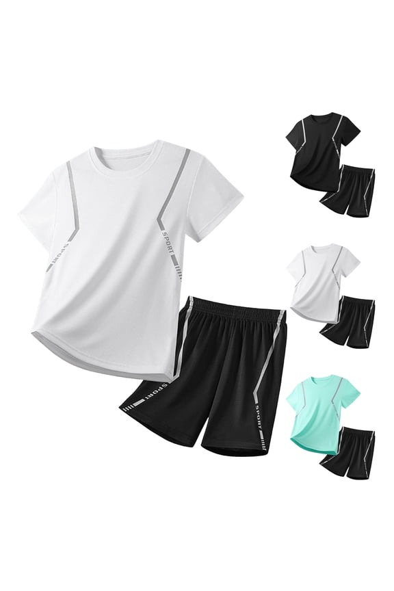 Boys Tracksuit Set 14-16 Boys' Tee and Shorts Set, 2-Piece, Sizes 4-18 & Husky