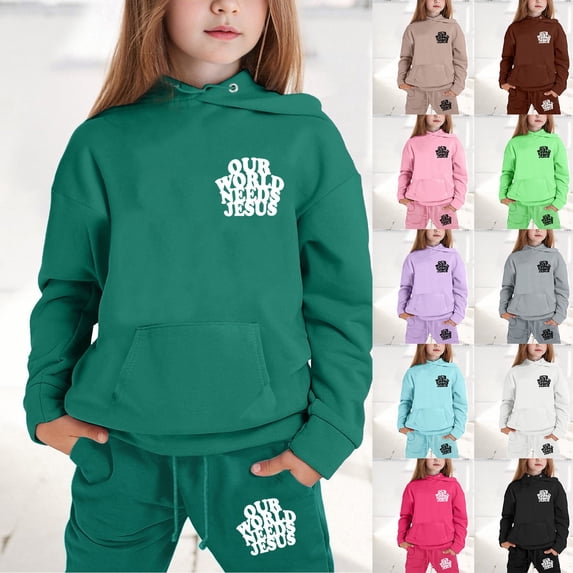 Boys Tracksuit Set Graphic Long Sleeve Sweatshirt Pullover Tops + Joggers Pants Loose 2 Piece Fall Outfit Kids