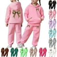 thumbnail image 1 of Boys Tracksuit Sets Size 8 Bow Graphic Sweatshirt and Pants Warm Up Suit Loose Fit Hoodie Sets 2 Pieces Sweatsuits for Boys Back To School Clothes, 1 of 7