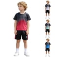 thumbnail image 1 of Boys Tracksuit Size 6 Boys' 2-Piece Cotton Outfit Short Sleeve Crewneck T-Shirt & Cargo Shorts Set Summer Casual Clothes for Kids 5-13, 1 of 5
