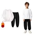 thumbnail image 1 of Boys' Tracksuits Long Sleeve Crewneck Black Basic Sweatshirt and Jogger Pants 2 Pcs Warm Fall Winter Clothes Little Girls Clothes 12-18 Months Boys Girls Fashion, 1 of 3
