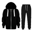 thumbnail image 1 of Boys' Tracksuits Solid Zip Up Hoodie Jogging Pants Set 2 Piece Unisex Kids Sweatsuit Jackets and Sweatpants Sweat Suits for Girls Black 150(11-12 Years), 1 of 8