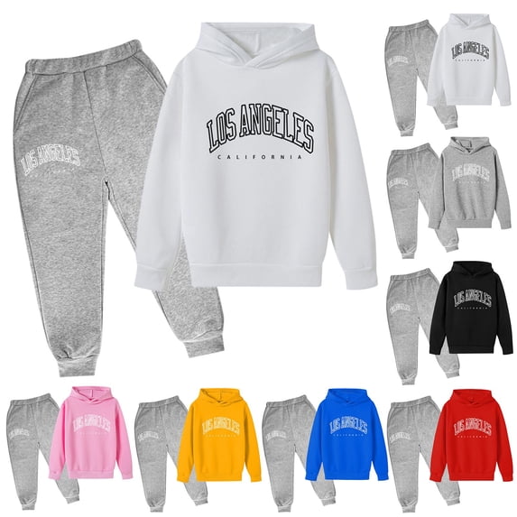 Boys' Tracksuits Sweatshirt and Pants Soccer Outfit Printed Hoodie Sets 2 Pieces Boys Sweat Suit Back To School Outfits for Boys
