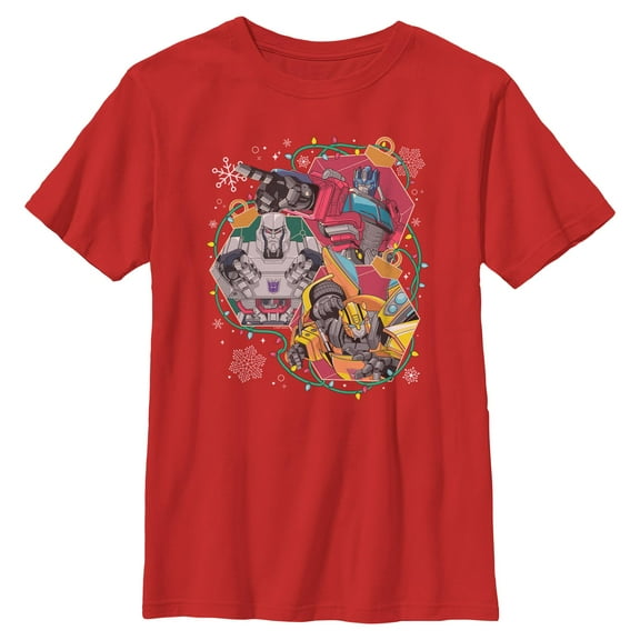 Boys Transformers Christmas Trio Portraits T Shirt