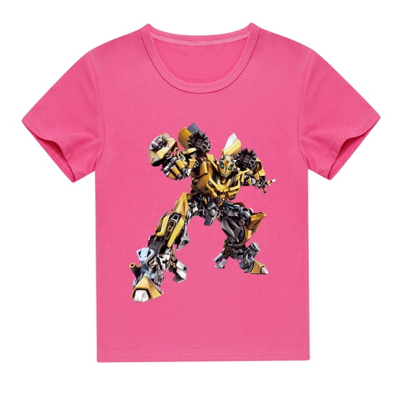 Boys Transformers Print Cotton Short Sleeve T-shirt Children's Casual Top for Summer T-shirt