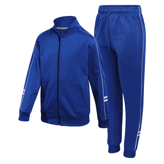 Quad Seven Boys Tricot Jogger Set 2 Piece Lightweight Active Performance Zip-Up Tracksuit Set