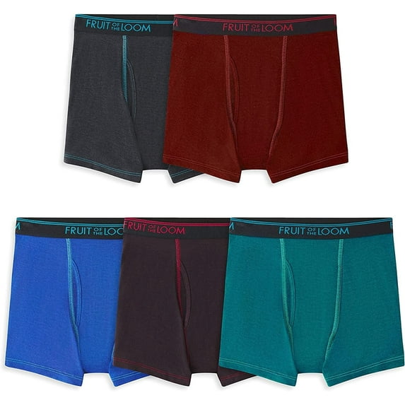 Boys' True Comfort 360 Stretch Boxer Briefs, 5 Pack