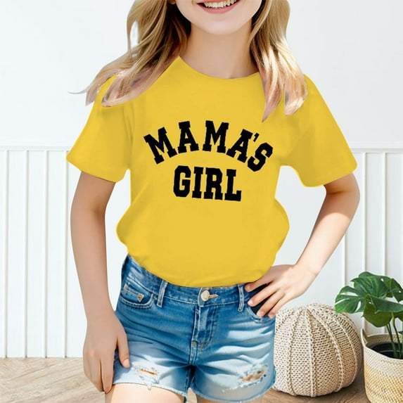 Boys Tshirt Letter Printed Short Sleeve Crewneck Casual Summer Shirts Girl Shirts for Boys 8-9 Years