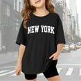 thumbnail image 1 of Boys Tshirt New York Letter Printed Short Sleeve Casual Oversized Summer Tshirts Graphic T Shirt for Boys 9-10 Years, 1 of 5