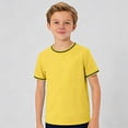thumbnail image 1 of Boys Tshirt Short Sleeve Yellow Kids Shirts Casual Kid Summer Outfits 9-10 Years Boy Shirts, 1 of 4