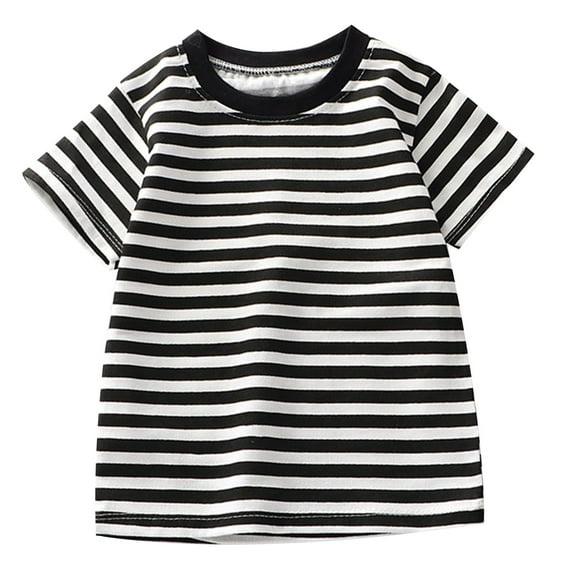 Boys Tshirt Striped Crewneck Short Sleeve Casual Summer Shirt Toddler Girl Shirts for Boys 3-4 Years
