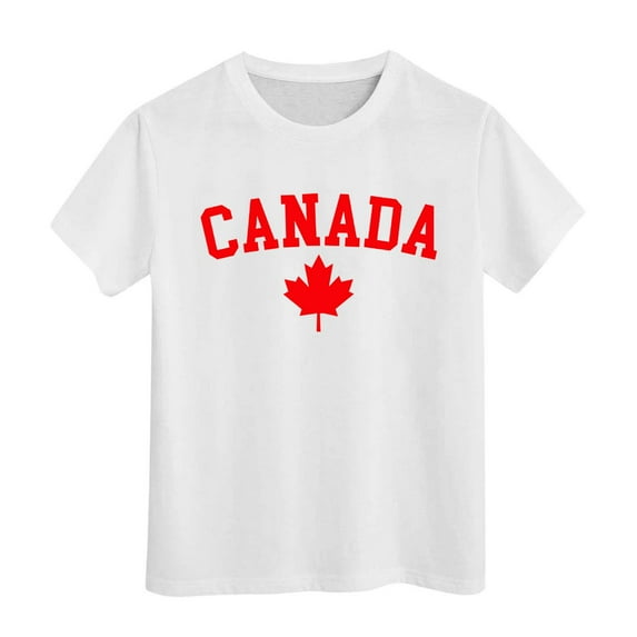 Boys Tshirts Canada Day Girls Short Sleeve Summer Crewneck Casual Basic Graphic Tees