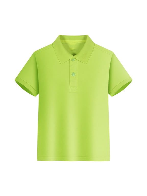 Boy's T Shirts Short Sleeve Turn Down Collar Polo Shirt Undershirt Casual Pullover Tshirt