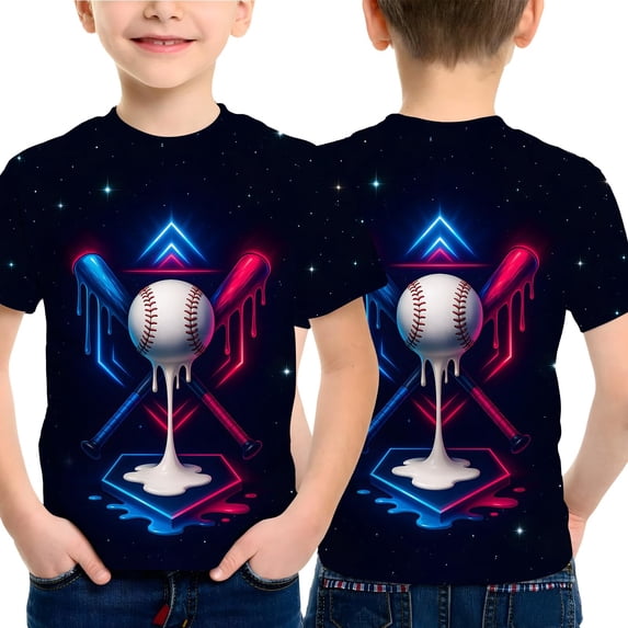 Boys Tshirts Crew Neck Cartoon Print Short Sleeve T Shirt for Casual ...
