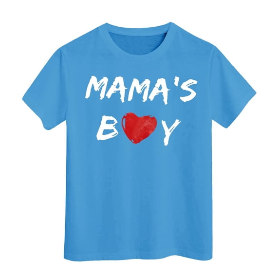 Boys Tshirts Graphic Print Crew Neck Short Sleeve Shirt Tops for Everyday Wear Boys' Tops Tees Shirts Blue 2 Years-3 Years