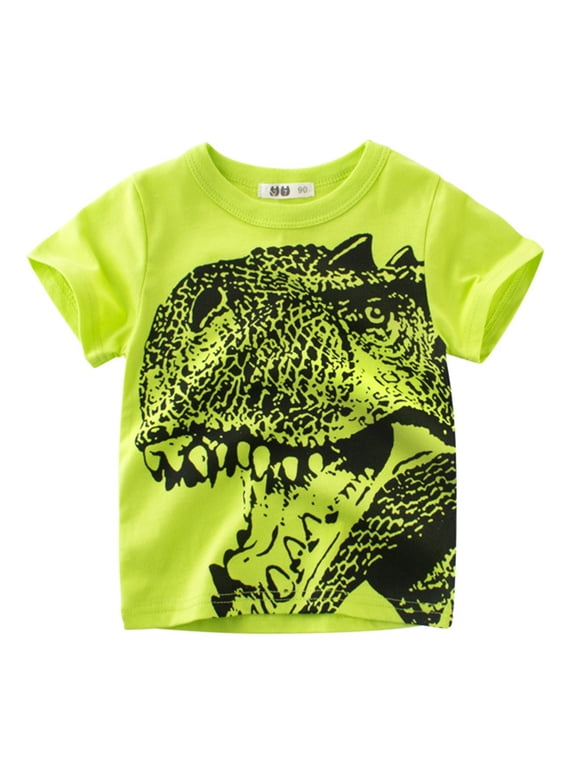 Boys Tshirts Kids Baby Dinosaur Short Sleeve Crewneck T Shirts Tops Tee Clothes For Children For 5-6 Years
