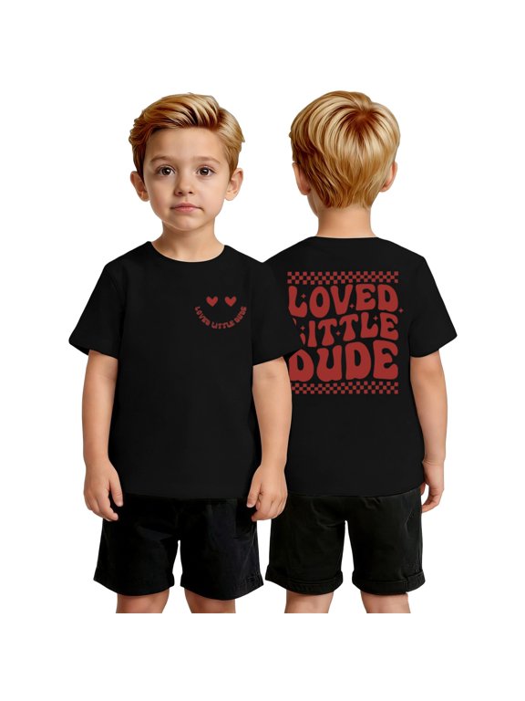 Boys Tshirts Lightweight Breathable Solid Print Crewneck Short Sleeve Tee for Daily Wear Boys' Tops Tees Shirts Black 3 Y-4 Y