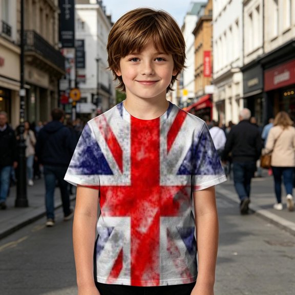 Boys T Shirts Size 2-3Y Youth Union Jack Print Short Sleeve Crew Neck Patriotic Summer Tee Toddler Boy Clothes