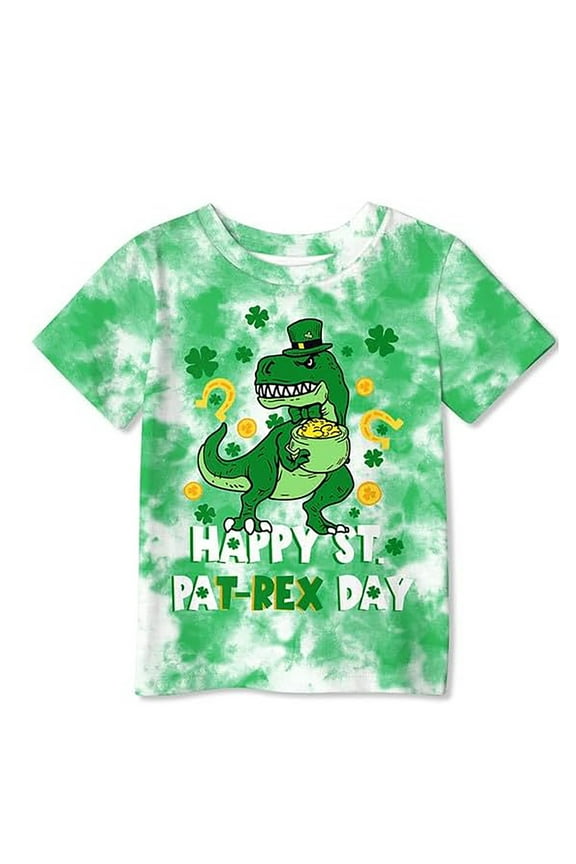 Boys Tshirts St Patricks Day Toddler Baby Kids Short Sleeve Printing T Shirt Top Casual Loose Trendy Shirt Tops Size 3 Y-4 Y