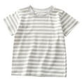 thumbnail image 1 of Boys Tshirts Striped Short Sleeve Crewneck Casual Summer T Shirts Graphic Tees for Boys 5-6 Years, 1 of 7
