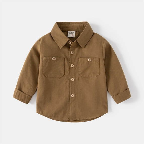 Boys Tshirts Toddler Boys Long Sleeve Patchwork Gentleman Solid Shirt Boys' Tops A 3-4 Years