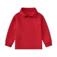 thumbnail image 1 of Boys Tshirts Toddler Girls Lapel Long Sleeve Casual Solid Color Gentleman Top Holiday T Shirt Trendy Foramal Shirt Tops Size 7 Y-8 Y, 1 of 3