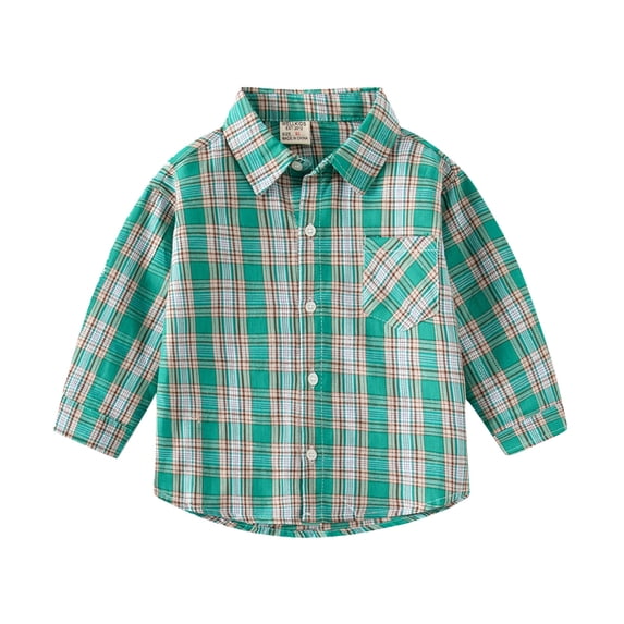 Boys Tshirts Toddler Long Sleeve Fashion Plaid Shirt Tops Coat Outwear For Clothing For 3-4 Years