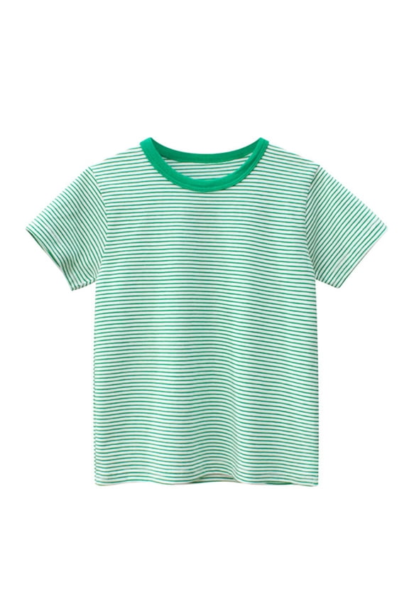 Boys Tshirts Unisex Striped Short Sleeve O Neck T Shirts Tops Summer Basic Tees For Children Kids Cute Playwear Top