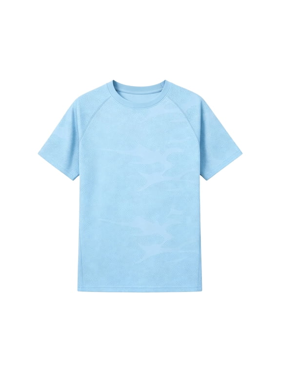 Boys Tshirts Youth Athletic Short Sleeve T Shirt Boys Solid Crewneck Lightweight Breathable Performance Tee Light Blue 11 Years-12 Years