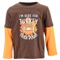 thumbnail image 1 of Boys Turkey And Touchdowns Kids Thanksgiving T Shirt Clothes (5Y, Orange), 1 of 4