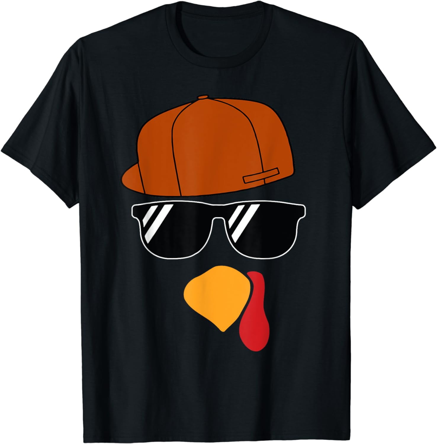 Boys Turkey Face Thanksgiving Trucker Hat Glasses Mens Kids T-Shirt ...