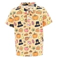 thumbnail image 1 of Boys Turkey Leg Print Thanksgiving Collared Polo T Shirt (5Y, Orange), 1 of 5