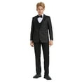 thumbnail image 1 of Boys Tuxedo Set Paisley 5pc Satin Shawl Lapel With Matching Solid Vest & Pants With Free Shirt & Bowtie, 1 of 5