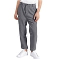 thumbnail image 1 of AIEOTT Boys Twill School Uniform Pants Pull-on Relaxed Straight Leg Pants Flat Front Stretch Comfortable Waistband, Zipper Fly & Button Closure, 1 of 7