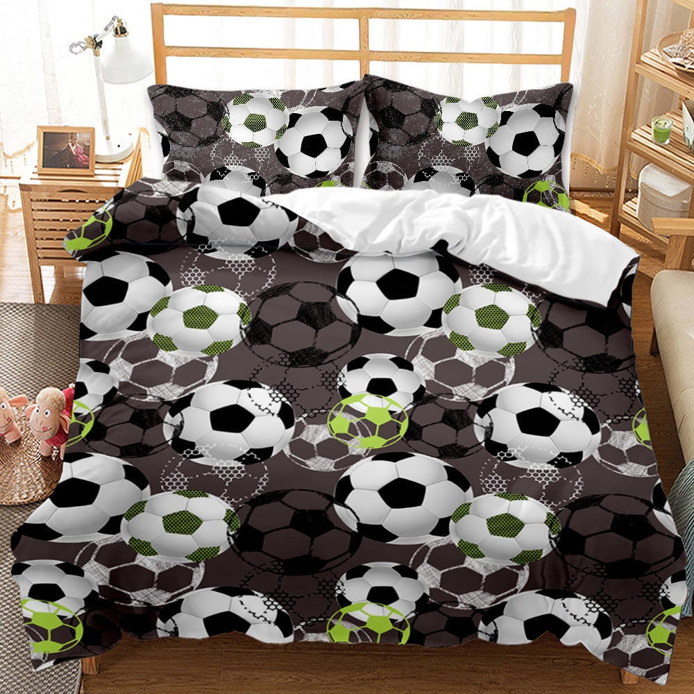Boys Twin Bedding Sets Duvet Cover Sports Basketball Comforter Cover Sets, 3 Pieces Basketball