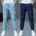 thumbnail image 1 of Boys' Two-Piece Cotton Casual Pants Set with Loose Fit for Everyday Wear, 1 of 9